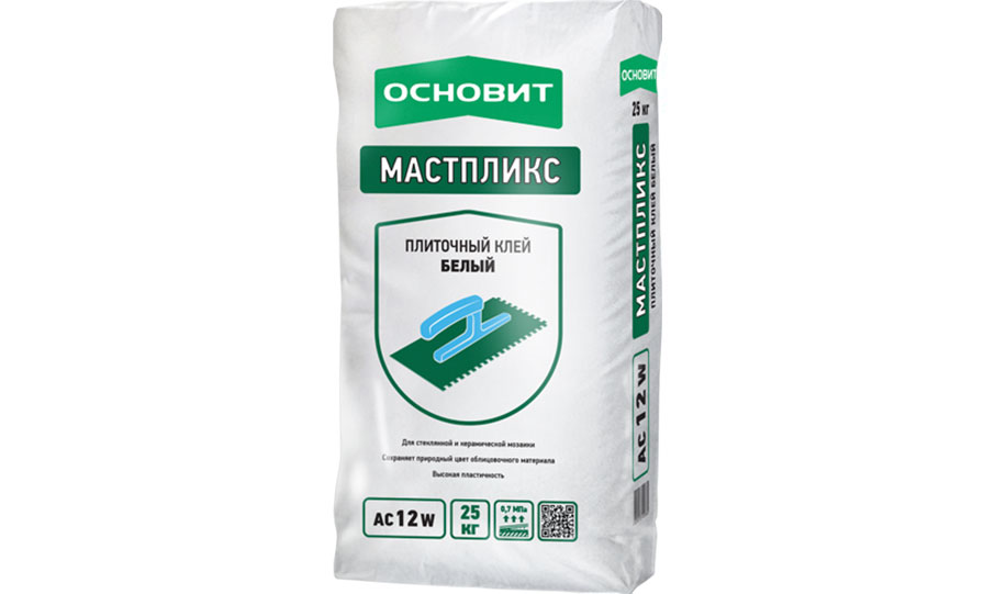 Плиточный клей эффективный ОСНОВИТ Мастпликс АС12 W, 25 кг